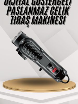 Dijital Profesyonel Kablosuz Saç Sakal Tıraş Makinası Sessiz Paslanmaz Çelik