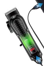 Dijital Profesyonel Kablosuz Saç Sakal Tıraş Makinası Sessiz Paslanmaz Çelik - Görsel 3