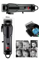 Dijital Profesyonel Kablosuz Saç Sakal Tıraş Makinası Sessiz Paslanmaz Çelik - Görsel 4