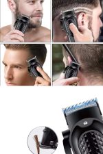 Dijital Profesyonel Kablosuz Saç Sakal Tıraş Makinası Sessiz Paslanmaz Çelik - Görsel 5