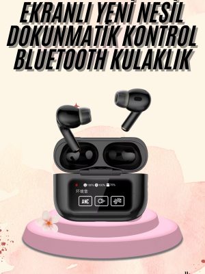 Kulak İçi Bluetooth Kulaklık Ekranlı Müzik Dinleme Çağrı Cevaplama Siyah
