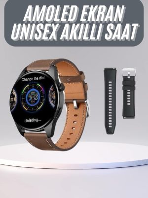 Yuvarlak Kasa 46mm Akıllı Saat Android Ve IOS Uyumlu Uyku ve Sağlık Takibi