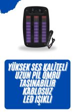 Kablosuz Hoparlör İOS ve Android Uyumlu Şarjlı SD Kart Girişli Bluetooth Hoparlör - Görsel 2
