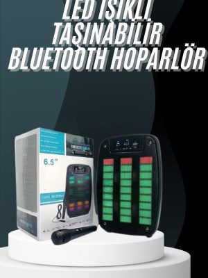 Bluetooth Hoparlör Taşınabilir Şarjlı Işıklı Büyük Boy Yüksek Ses Kaliteli