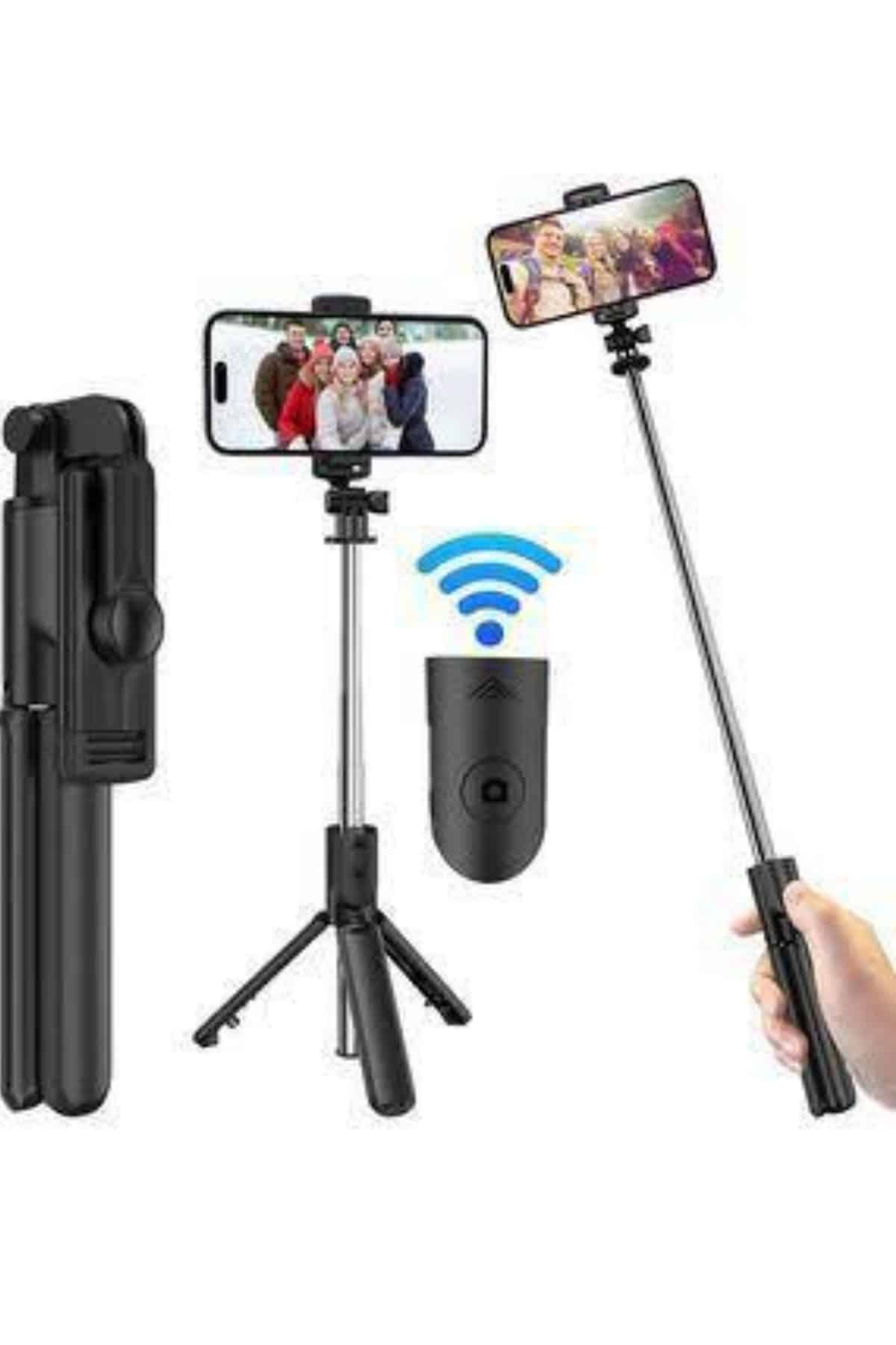 1215078_13-48.jpg Cep Telefonu Tripod Standı Manyetik Selfie Sopa Bluetooth Uzaktan Kumandalı - Görsel 3