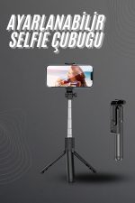 Selfie Çubuğu Tripod Bluetooth Kumandalı Selfie Çubuğu Telefon Tutucu