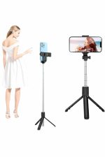 Selfie Çubuğu Tripod Bluetooth Kumandalı Selfie Çubuğu Telefon Tutucu - Görsel 4