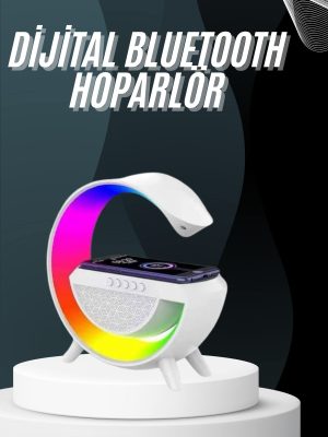 Bluetooth Hoparlör G Şekli Atmosfer Akıllı Rgb Lamba Wireless Kablosuz Şarj