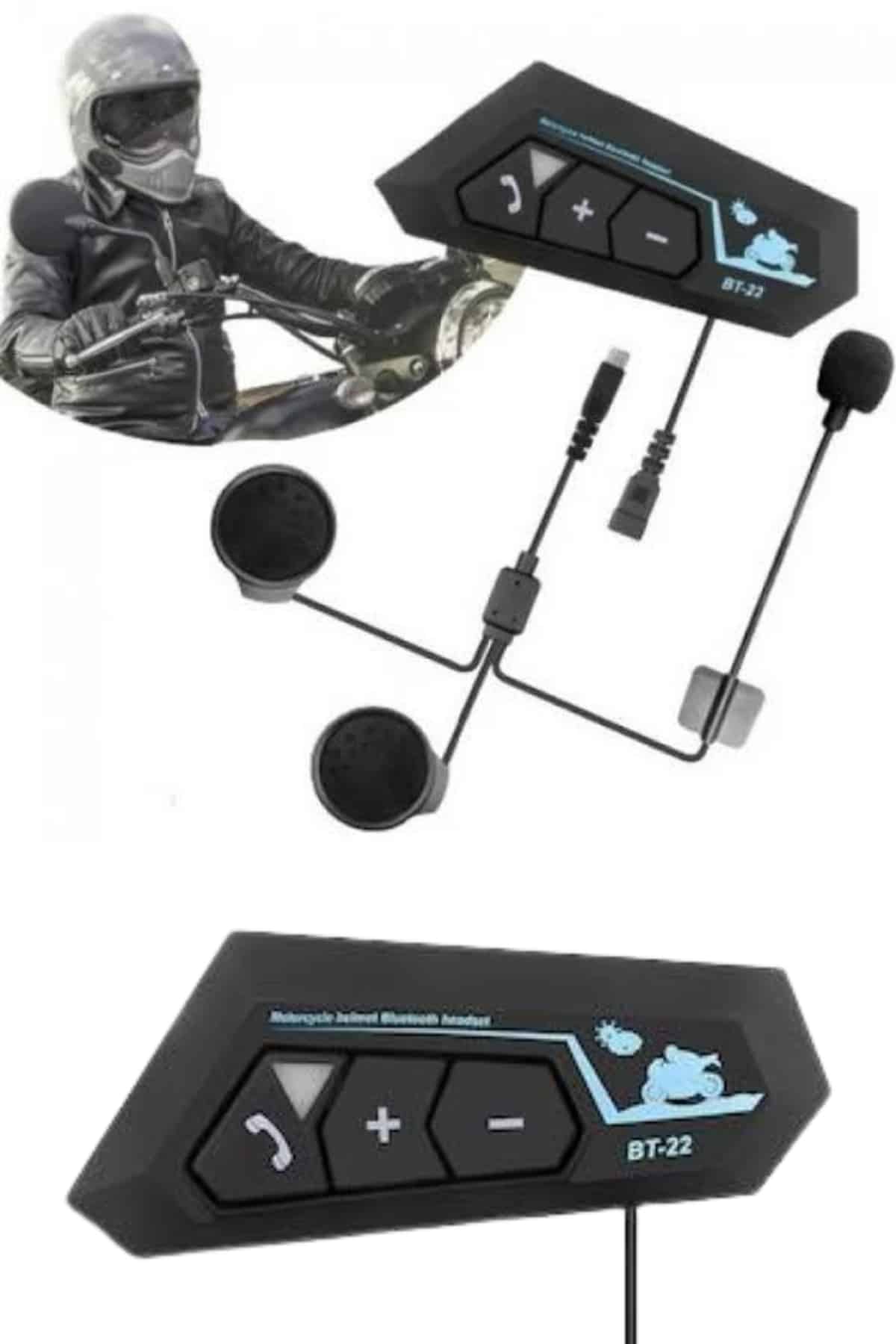 1215110_7-38.jpg Yeni Nesil Dinleme Ve Konuşma Özellikli Intercom Kask Kulaklığı 5.0 Bluetooth - Görsel 2