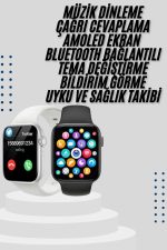 Akıllı Saat Yeni Nesil Android ve İOS Uyumlu Titreşim Modlu Alarm Kronometre - Görsel 2