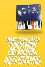 7 Kordonlu Akıllı Saat Siyah Kasa Dokunmatik Ekran Uyku ve Sağlık Takibi - Görsel 2