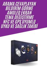 Unısex Yuvarlak Ekranlı 7 Kordonlu Akıllı Saat GPS Destekli Çoklu Kordon Seçeneği - Görsel 2