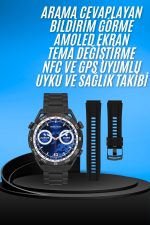 Akıllı Saat Çelik Kordonlu Amoled Ekran Android ve İOS Uyumlu Çağrı Cevaplayabilen - Görsel 2