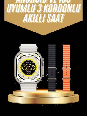Yeni Nesil 3 Kordonlu Kol Saati 49 MM Amoled Ekran Akıllı Saat