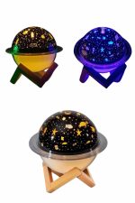 Aromaterapi Hava Nemlendirici Gece Lambası Uzay Model Satürn Oda Kokusu - Görsel 2