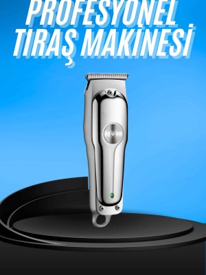 Paslanmaz Çelik Bıçaklı Kablosuz Şarjlı Dijital Göstergeli Tıraş Makinesi