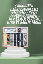 7 Kordonlu Akıllı Saat Plastik Kordon Hasır Kordon Çelik Kordon - Görsel 2