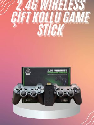 4k Game Stick Oyun Konsolu 2.4g Kablosuz Çift Kol Nostaljik Oyunlar