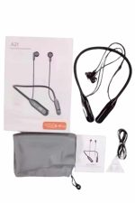 100 Saat Kablolu Boyun Askılı Dijital Göstergeli Bluetooth Kulaklığı - Görsel 5