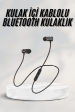 Sports Mıknatıslı Siyah Bluetooth Kulaklık Kablolu Uzun Pil Ömrü