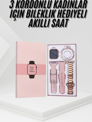 Yeni Nesil Kadın Akıllı Saat Rose Gold Android ve İos Uyumlu