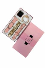 Akıllı Saat 3 Kordonlu Ve Aksesuarlı Bayanlar Için Şık Rose renk - Görsel 5