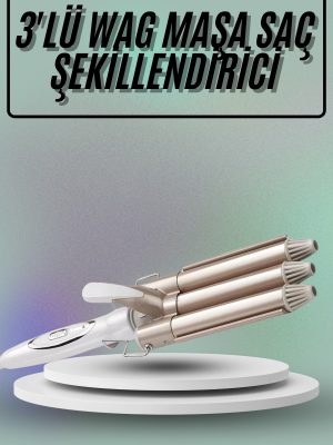 Saç Şekillendirici Wag Maşa Üçlü Yüksek Isı Ayarlı Seramik Kaplama