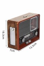 Vintage Nostaljik Radyo AUX USB SD Kart Girişli Şarjlı Bluetooth Bağlantılı - Görsel 4