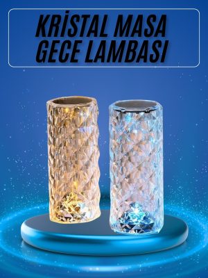 Yeni Nesil Modern Kristal Masa ve Gece Lambası Dokunmatik Renk Değiştirebilen