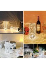 Kristal Lamba Masa Lambası Şarjlı Masa Lambası Dokunmatik Sensör Usb Şarjlı - Görsel 5