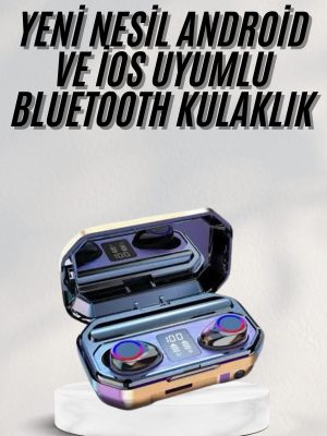 Yeni Nesil Bluetooth Kulaklık Uzun Pil Ömrü El Fenerli Dijital Şarj Göstergeli