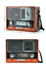 Nostaljik Vintage Radyo Taşınabilir Bluetooth Bağlantılı Hoparlör Radyo - Görsel 3