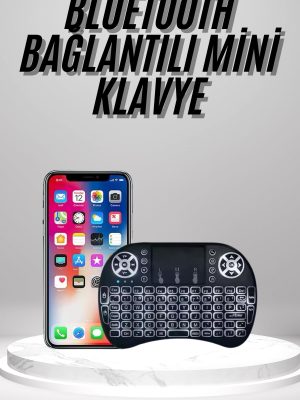 Kablosuz Türkçe Q Klavye RGB Işıklı Televizyon Ps3 Dokunmatik Mouse