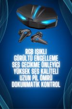 Bluetooth Kulaklık Oyuncu Kulaklığı RGB Işıklı Oyunlarda Düşük Gecikme - Görsel 2