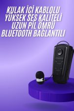 Makaralı Bluetooth Kulakiçi Yaka Kulaklığı Kablosuz Kulaklık - Görsel 2