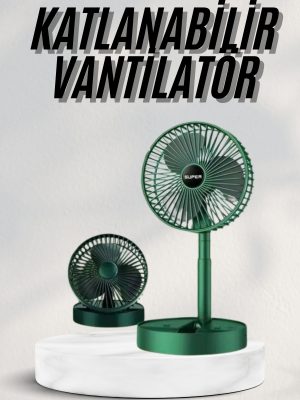 Katlanabilir Teleskopik Şarjlı Fan Masaüstü Soğutucu Vantilatör