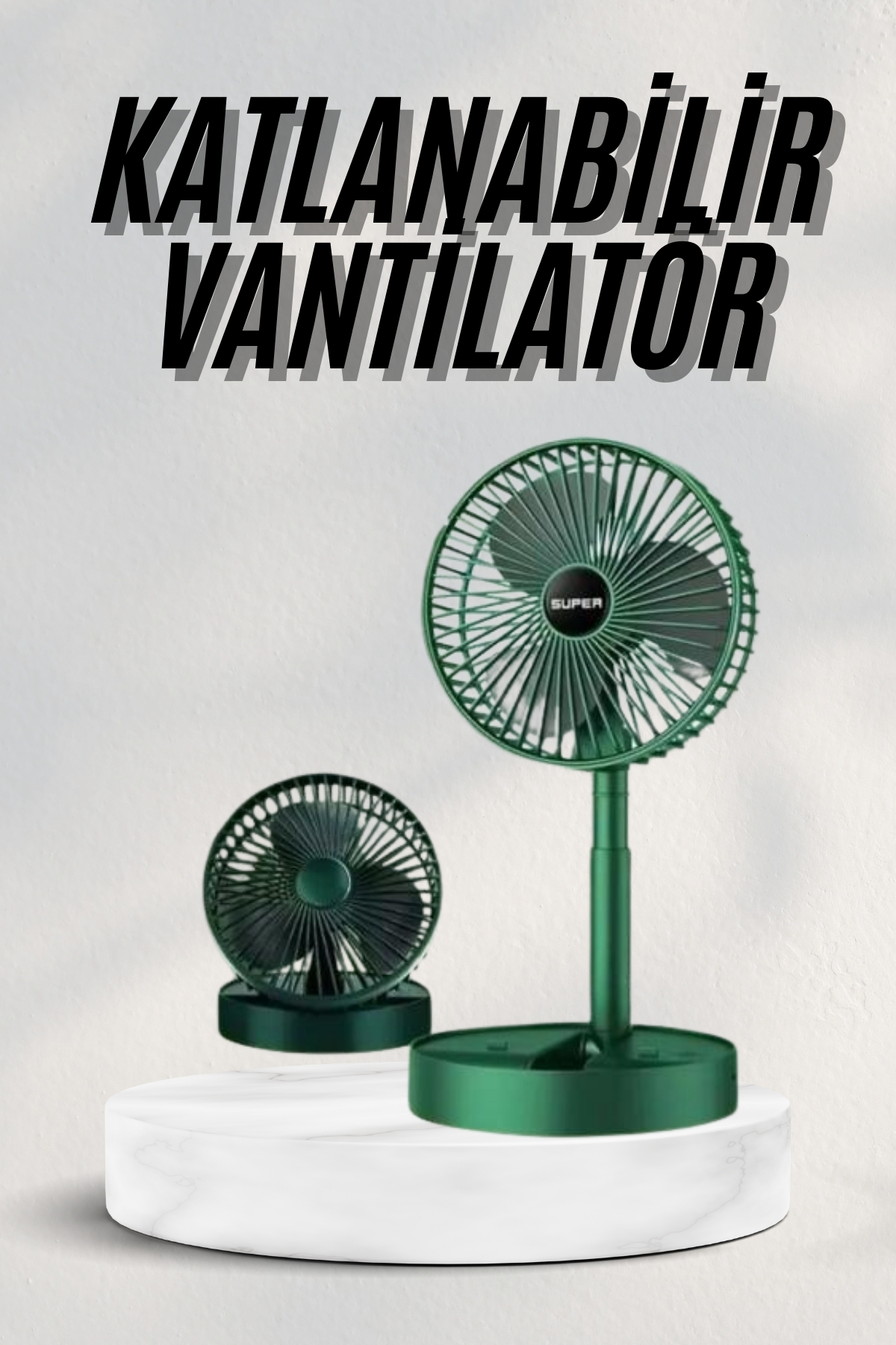 1215243_6-18.jpg Katlanabilir Teleskopik Şarjlı Fan Masaüstü Soğutucu Vantilatör - Görsel 1