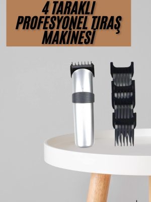 Yeni Nesil Profesyonel Şarjlı Saç Sakal Tıraş Makinesi Ayarlanabilir 4 Taraklı