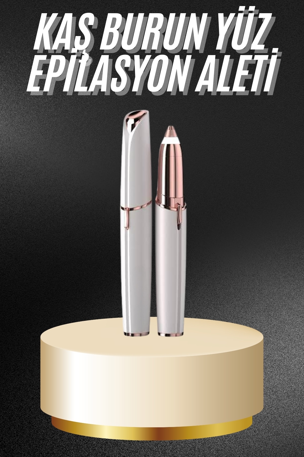 1215252_6-15.jpg Unısex Şarjlı Kaş Bıyık Alma Epilatörü Hassas Ciltlere Özel Acısız - Görsel 1