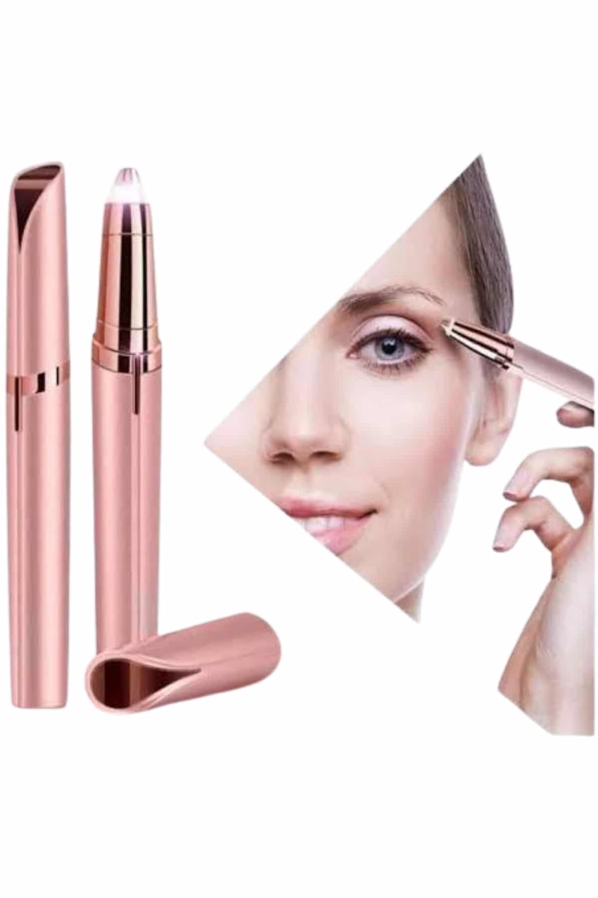 1215252_7-14.jpg Unısex Şarjlı Kaş Bıyık Alma Epilatörü Hassas Ciltlere Özel Acısız - Görsel 2