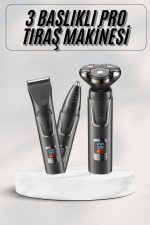 Yüksek Performanslı 3 Başlıklı Profesyonel Şarjlı Islak ve Kuru Kullanıma Uygun