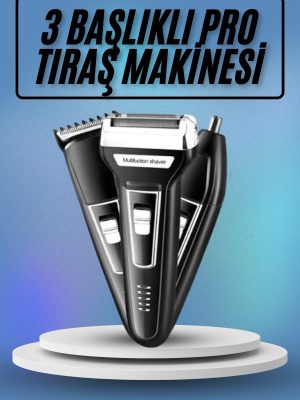 Kulak Burun Kıl Kesme Ense Yanak Tıraş Seti 3 Başlıklı Profesyonel