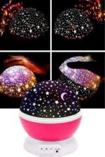 Yıldızlı Gece Lambası Mor Projeksiyon Görünümlü Masa Lambası Renk Değiştirebilen - Görsel 4