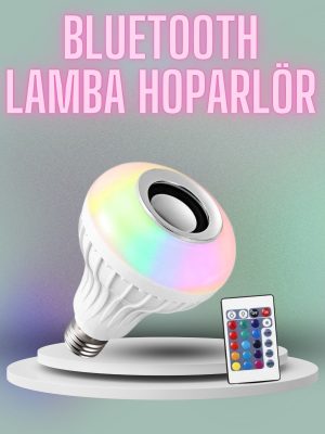 Kumandalı RGB Led Işık Bluetooth Hoparlör Ses Lambası Renkli Ampul