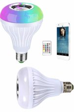 Kumandalı RGB Led Işık Bluetooth Hoparlör Ses Lambası Renkli Ampul - Görsel 3