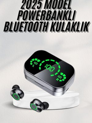 Yeni Nesil Bluetooth Kulaklık Çağrı Cevaplayabilen Dijital Göstergeli Powerbankli