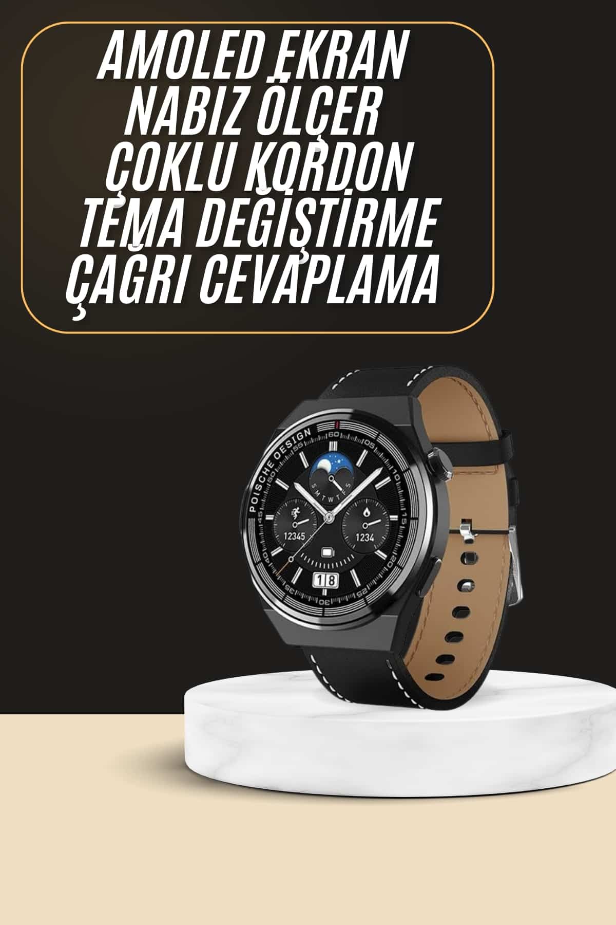 1215318_2-155.jpg Çoklu Kordon Hediyeli Akıllı Saat Çağrı Cevaplama Müzik Dinleme Dokunmatik Ekran - Görsel 2