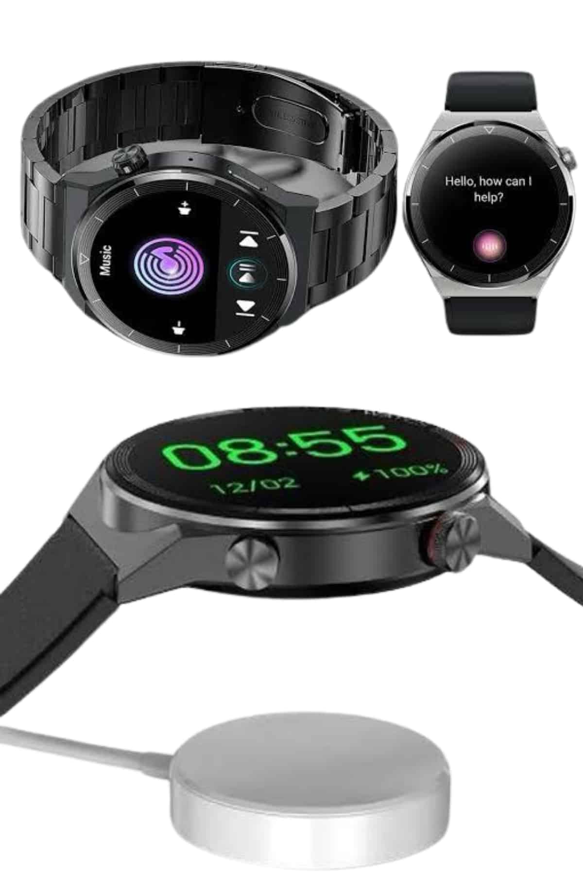 1215318_4-153.jpg Çoklu Kordon Hediyeli Akıllı Saat Çağrı Cevaplama Müzik Dinleme Dokunmatik Ekran - Görsel 4