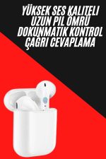 Yeni Nesil Çift Mikrofonlu Dokunmatik Kablosuz Bluetooth Kulaklık - Görsel 3