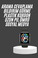 Akıllı Saat Çok Fonksiyonlu Uyku Takibi Adımsayar Nabız Ölçer Arama Cevaplayan - Görsel 2